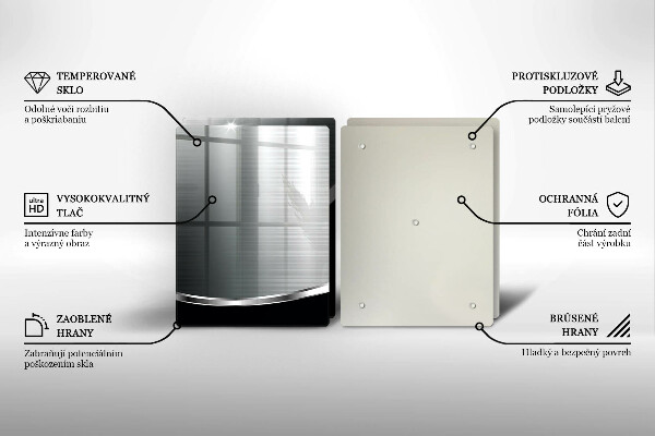 Sklo za varnou desku Abstrakce s kovem