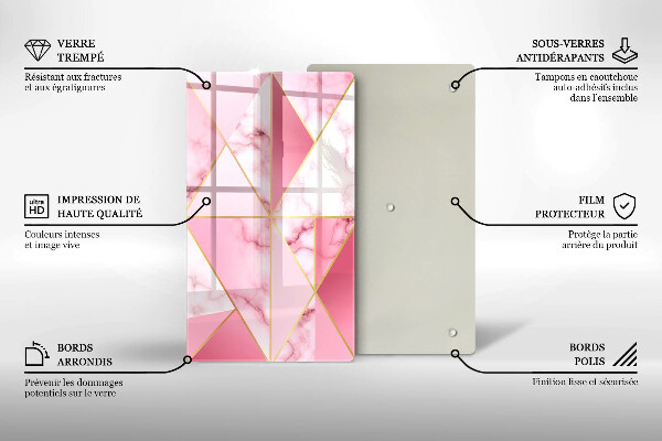 Sklo za sporák Geometrický mramor