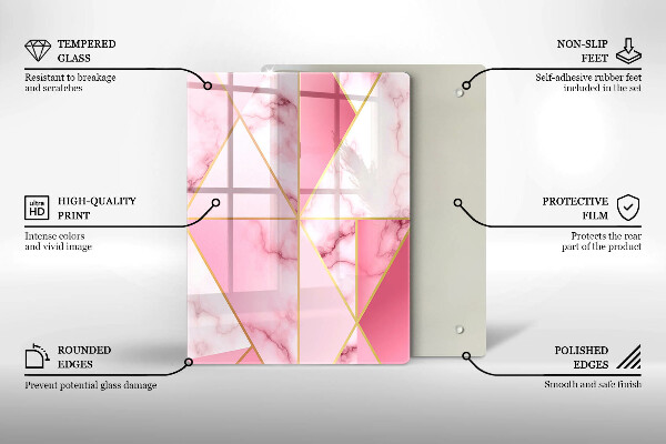 Sklo za sporák Geometrický mramor