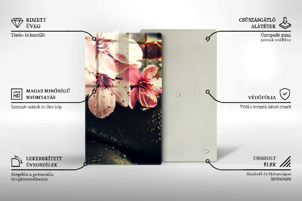 Kryt na varnou desku Květiny zenové kameny