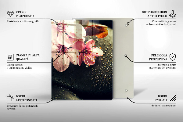 Kryt na varnou desku Květiny zenové kameny