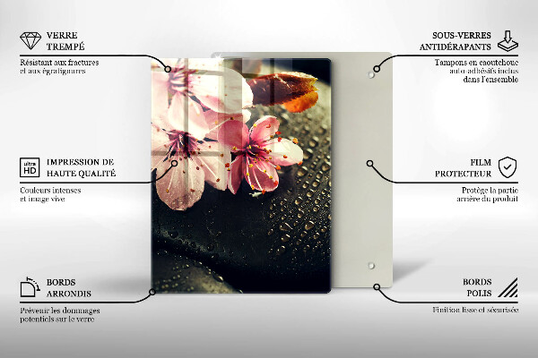 Kryt na varnou desku Květiny zenové kameny