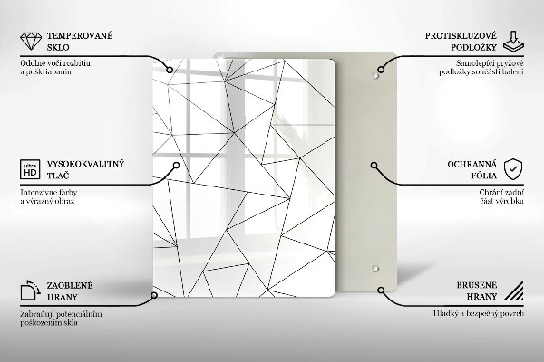 Kryt na varnou desku Bílé trojúhelníky