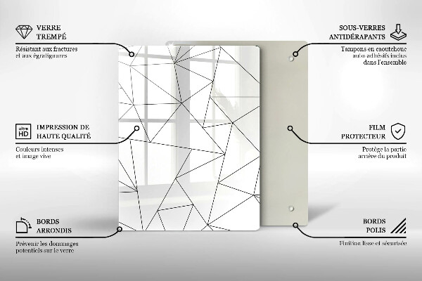 Kryt na varnou desku Bílé trojúhelníky
