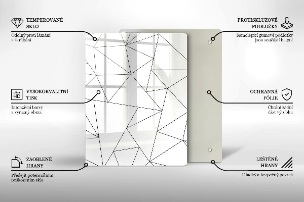 Kryt na varnou desku Bílé trojúhelníky