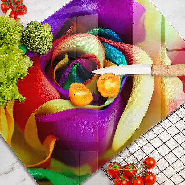 Kryt na varnou desku Barevné okvětní lístky růží