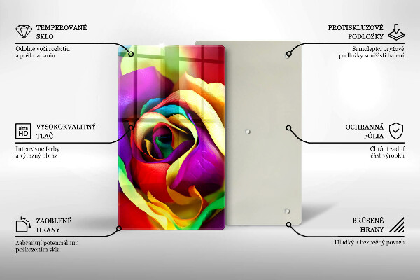 Kryt na varnou desku Barevné okvětní lístky růží