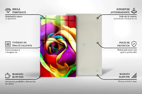 Kryt na varnou desku Barevné okvětní lístky růží