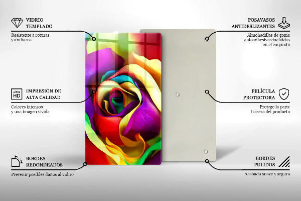 Kryt na varnou desku Barevné okvětní lístky růží