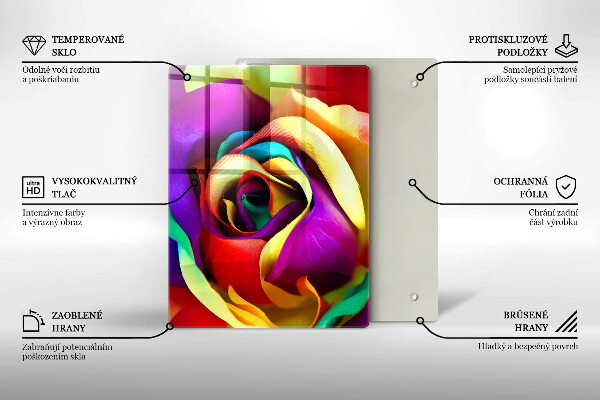 Kryt na varnou desku Barevné okvětní lístky růží