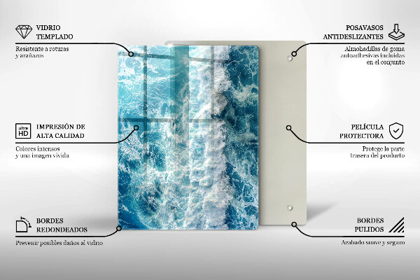 Kryt na varnou desku Vlny mořské vody