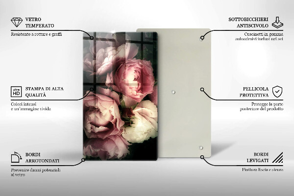 Kryt na varnou desku Pivoňkové květy