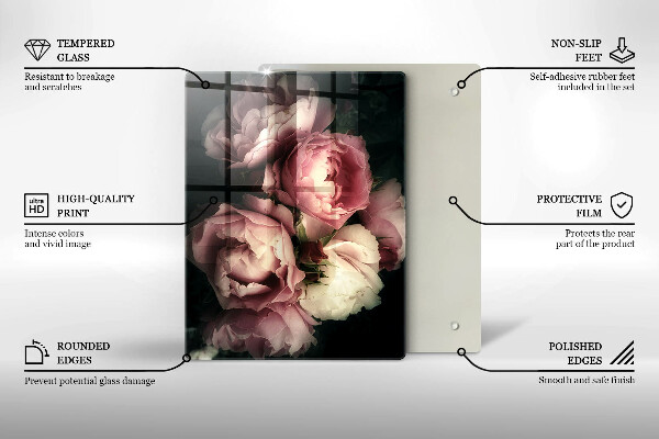 Kryt na varnou desku Pivoňkové květy