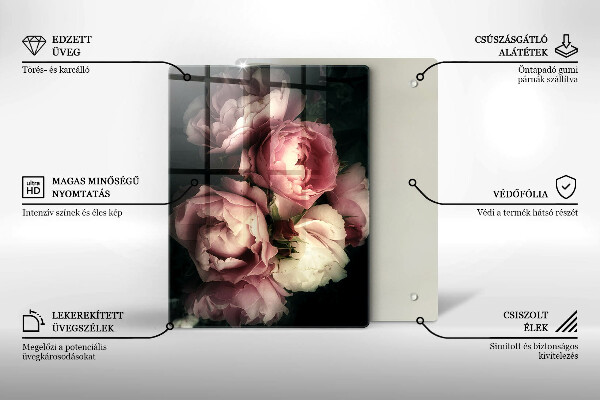 Kryt na varnou desku Pivoňkové květy