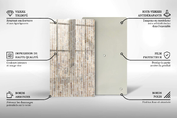 Kryt na varnou desku Světlá cihlová zeď