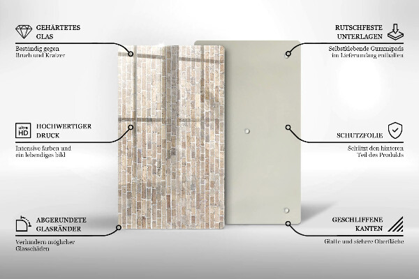 Kryt na varnou desku Světlá cihlová zeď