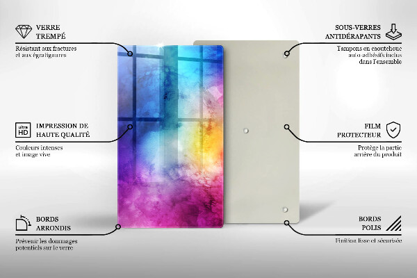 Kryt na varnou desku Rainbow akvarel šplouchání