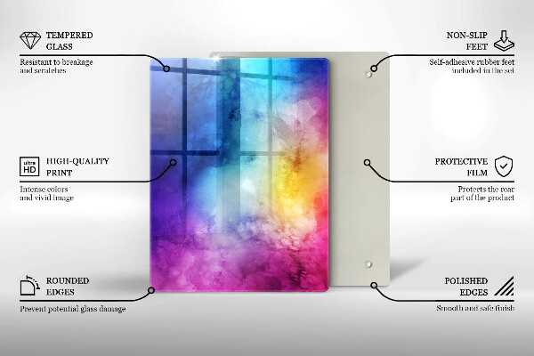 Kryt na varnou desku Rainbow akvarel šplouchání