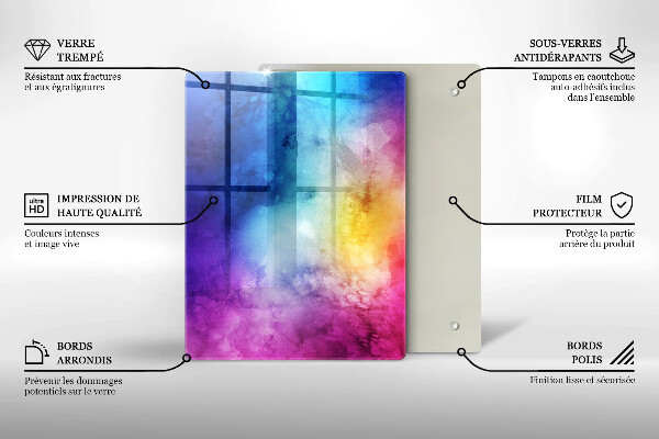 Kryt na varnou desku Rainbow akvarel šplouchání