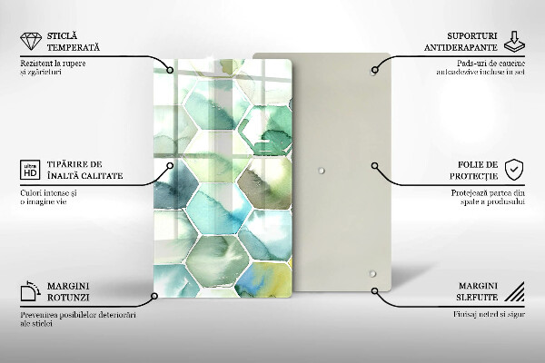 Kryt na varnou desku Akvarel šestiúhelníky