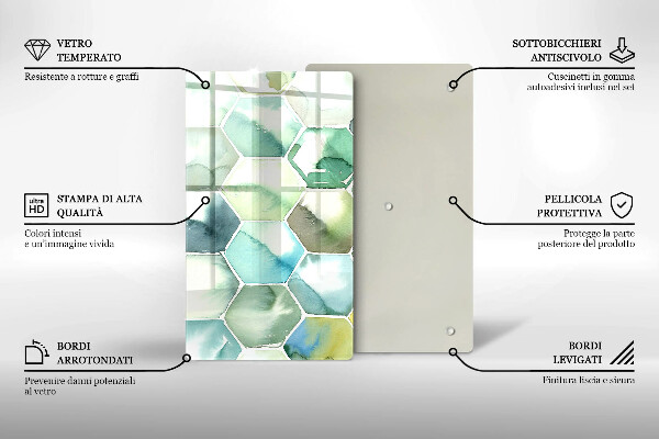 Kryt na varnou desku Akvarel šestiúhelníky