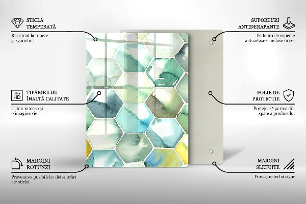 Kryt na varnou desku Akvarel šestiúhelníky