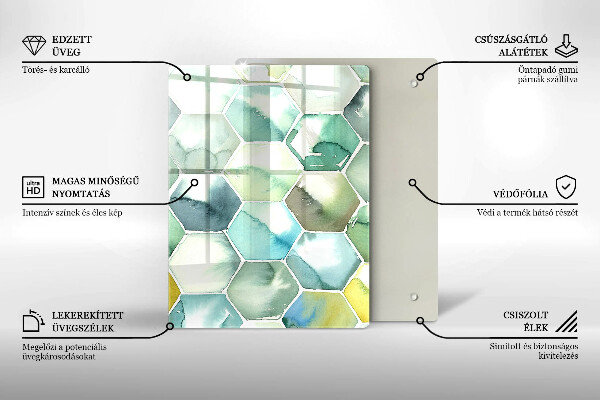 Kryt na varnou desku Akvarel šestiúhelníky