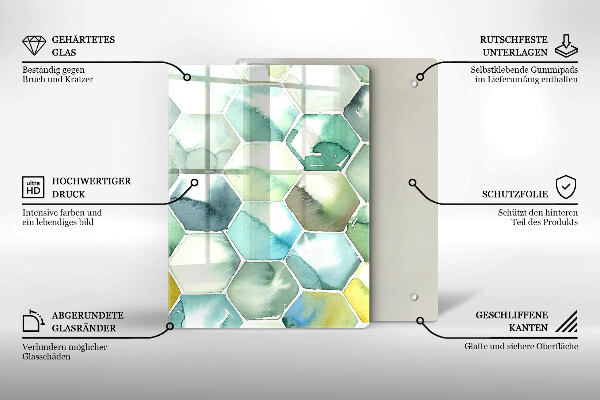 Kryt na varnou desku Akvarel šestiúhelníky
