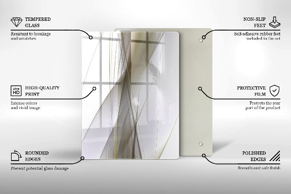 Sklo za sporák Abstraktní linie designu