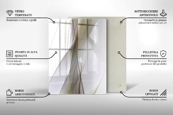 Sklo za sporák Abstraktní linie designu