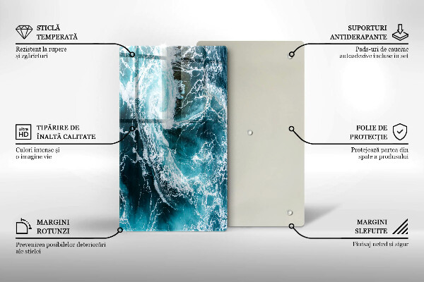 Kryt na varnou desku Pěnivé vlny vody