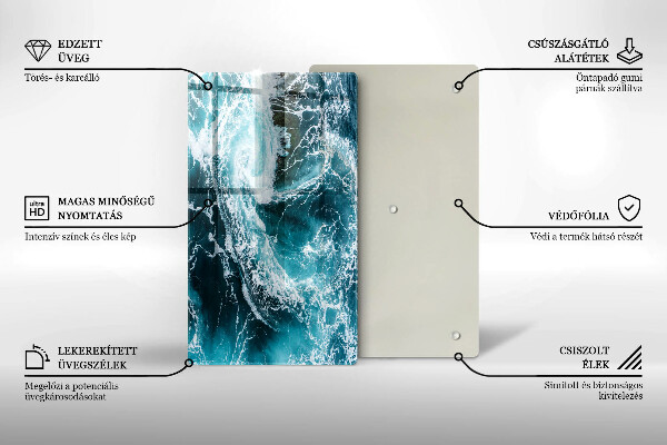 Kryt na varnou desku Pěnivé vlny vody