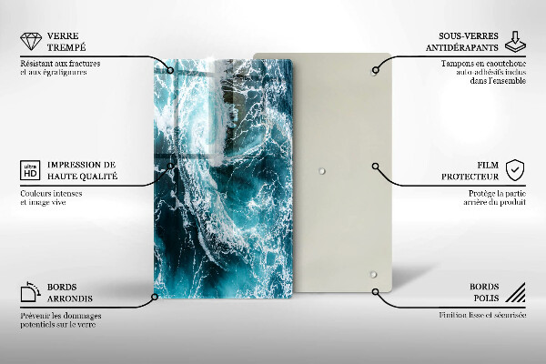 Kryt na varnou desku Pěnivé vlny vody