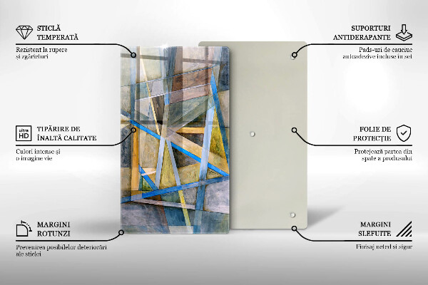 Sklo za sporák Malované čáry abstrakce