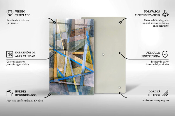 Sklo za sporák Malované čáry abstrakce