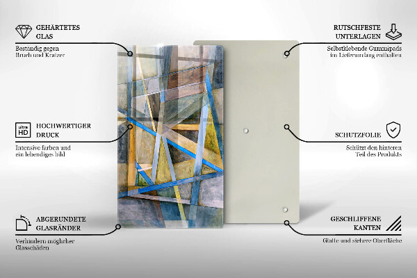 Sklo za sporák Malované čáry abstrakce