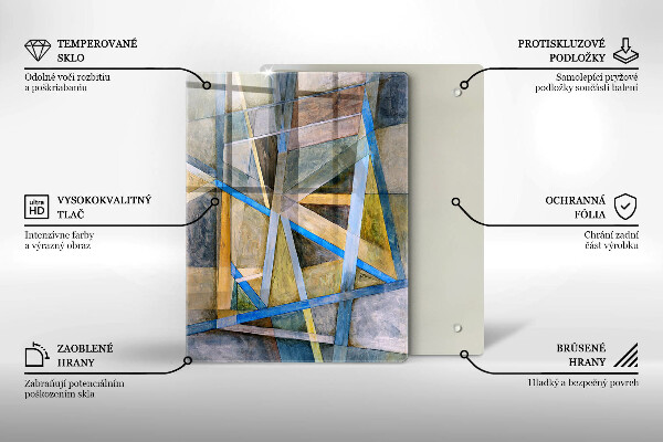 Sklo za sporák Malované čáry abstrakce