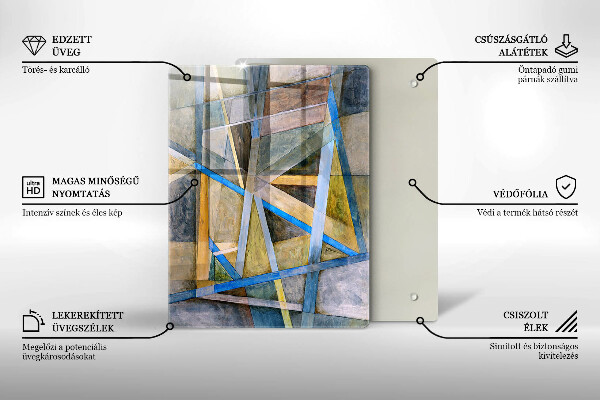 Sklo za sporák Malované čáry abstrakce