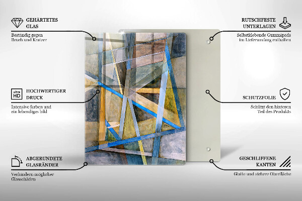 Sklo za sporák Malované čáry abstrakce