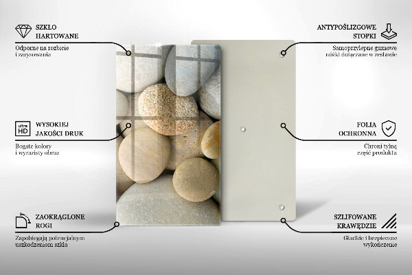 Sklo za sporák Vzor oválných kamenů