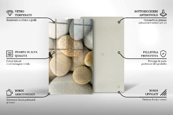 Sklo za sporák Vzor oválných kamenů