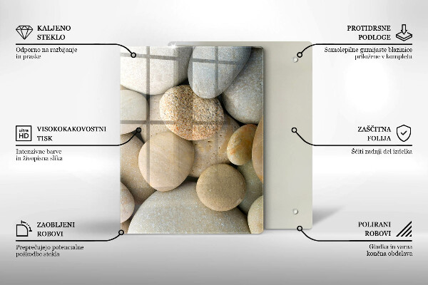 Sklo za sporák Vzor oválných kamenů