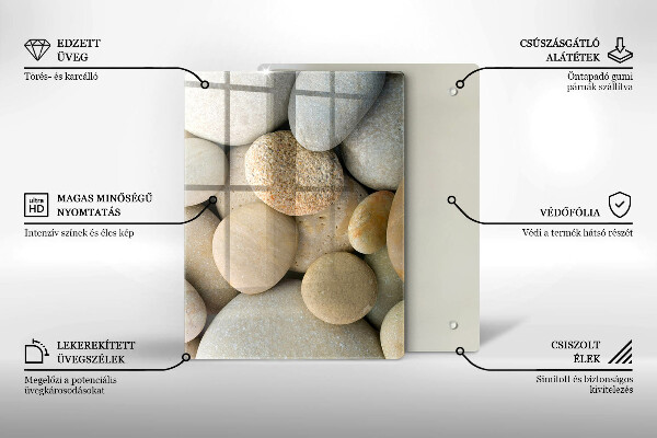 Sklo za sporák Vzor oválných kamenů