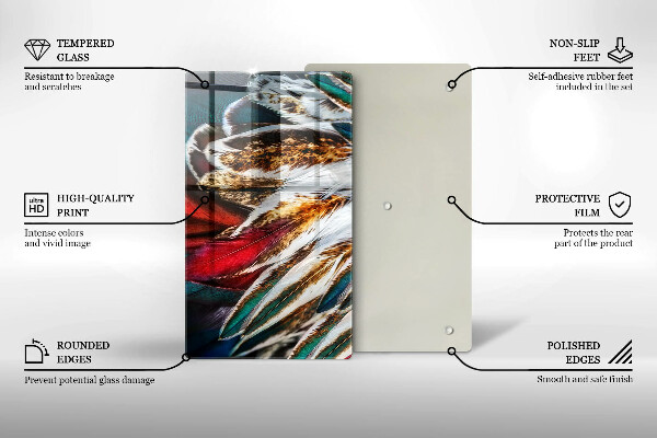 Kryt na varnou desku Boho ptačí peří