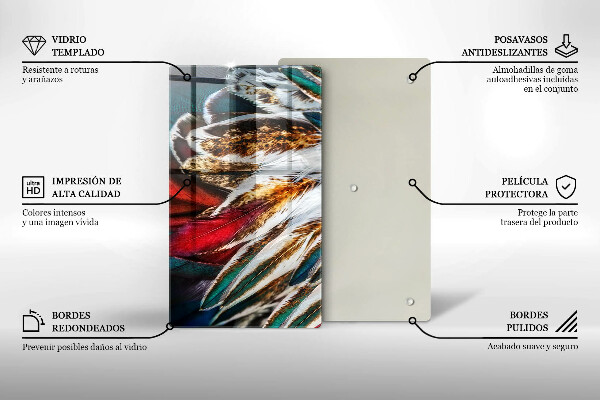 Kryt na varnou desku Boho ptačí peří