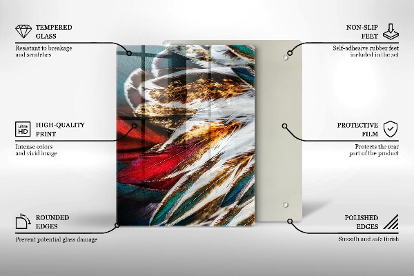 Kryt na varnou desku Boho ptačí peří