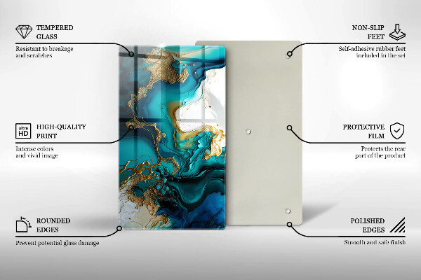 Kryt na varnou desku Tyrkysová abstrakce