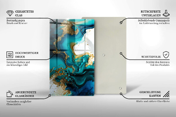 Kryt na varnou desku Tyrkysová abstrakce