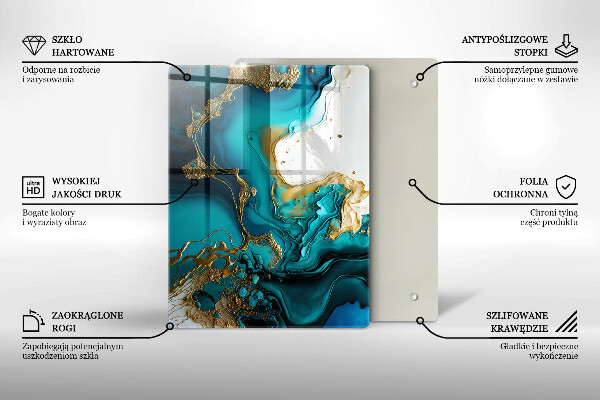 Kryt na varnou desku Tyrkysová abstrakce