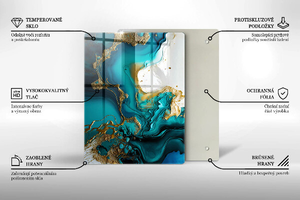 Kryt na varnou desku Tyrkysová abstrakce